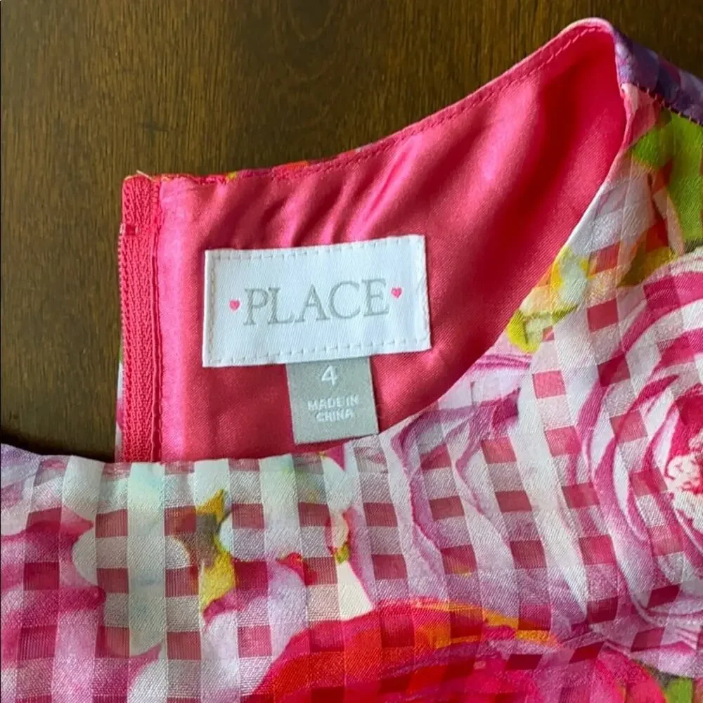 Place | Floral belted dress Size 4